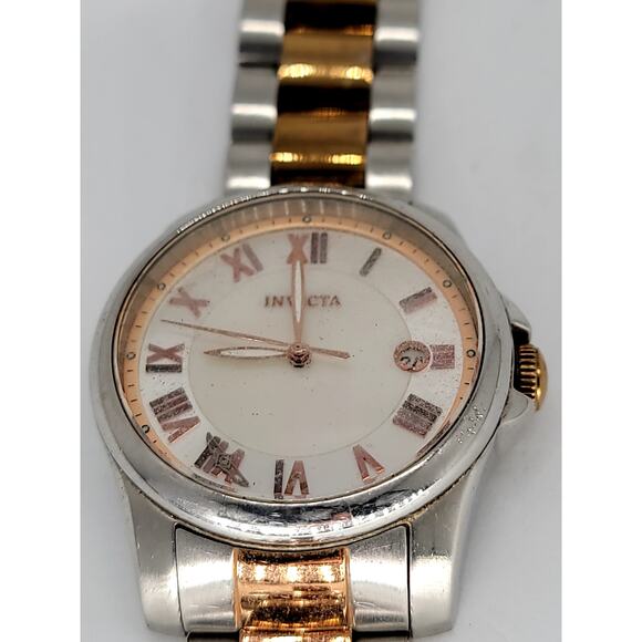 Two-Tone Invicta Roman Dial Watch with Date Display